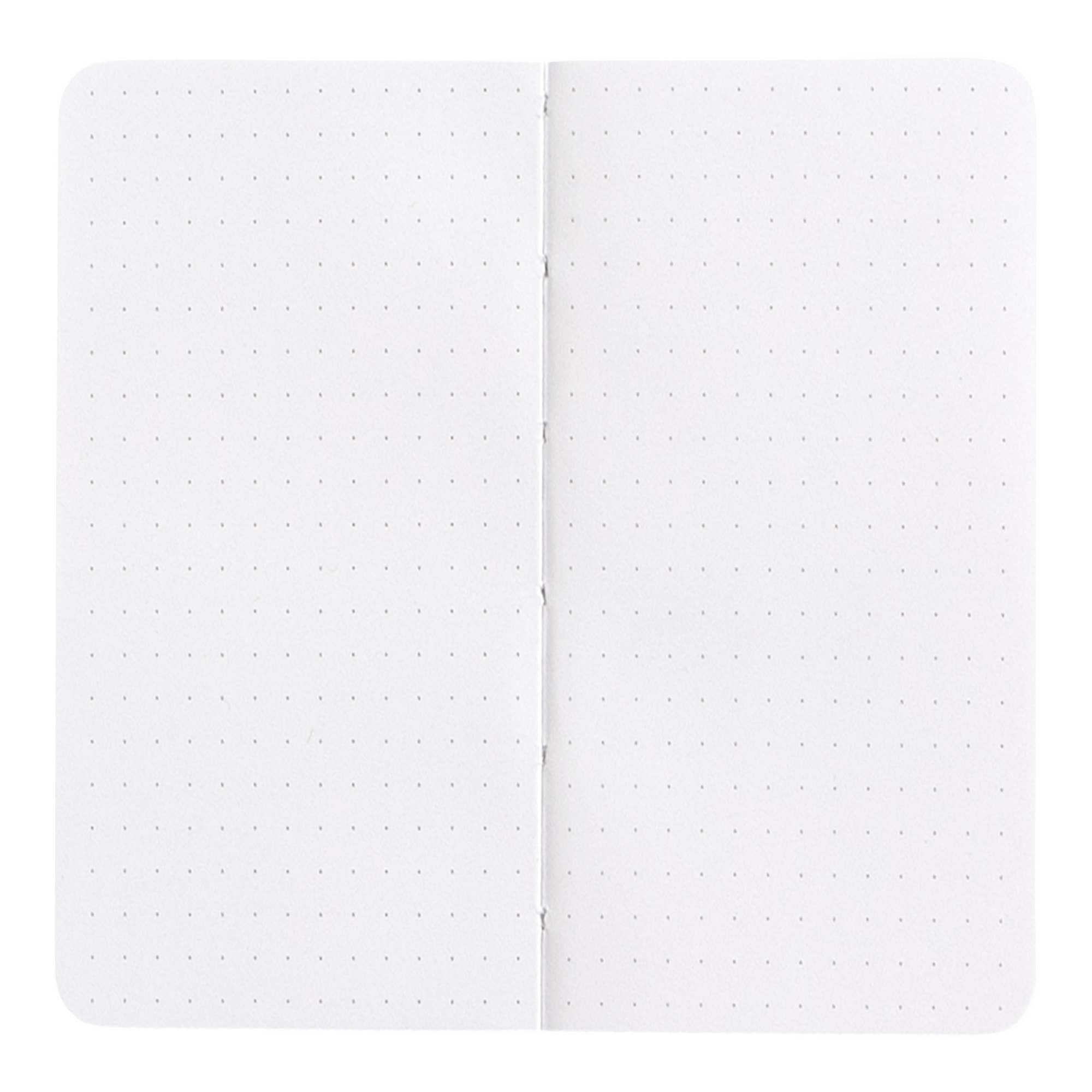 Two white notebooks with dot grid on a white background
