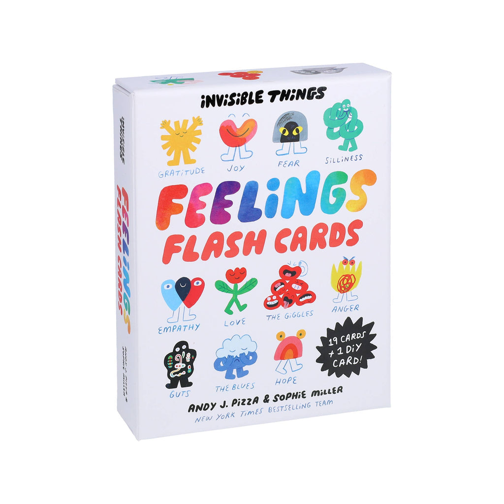 Invisible Things Feelings Flash Cards for kids, colorful emotion illustrations, 19 cards + 1 DIY card, perfect for intentional play and emotional learning.