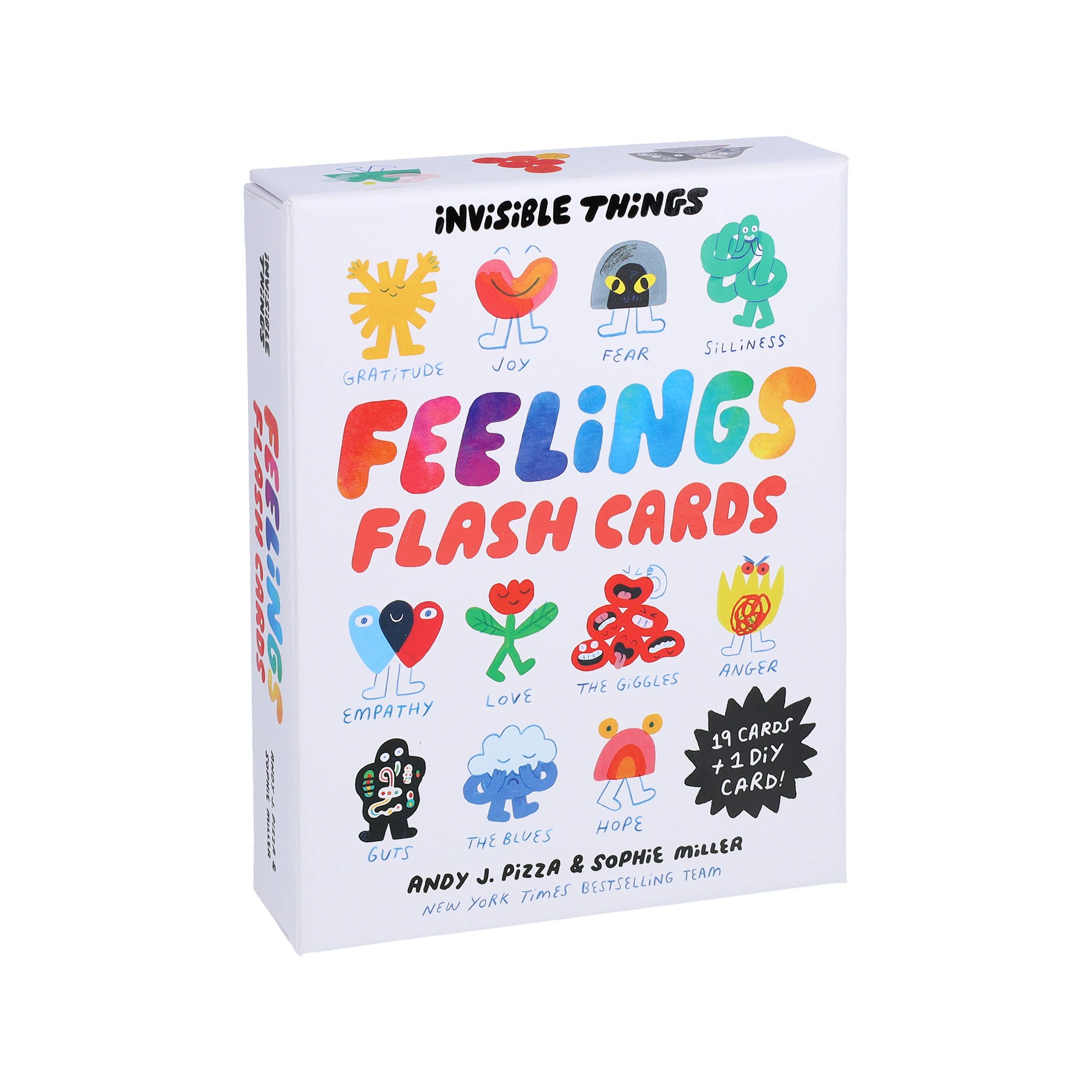 Invisible Things Feelings Flash Cards for kids, colorful emotion illustrations, 19 cards + 1 DIY card, perfect for intentional play and emotional learning.