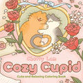 Book cover of 'Cozy Cupid' by Cherry Lam with two cats and roses on a pink background.