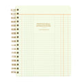 Notebook with grid pattern and 'Professional Overachiever' text on a white background