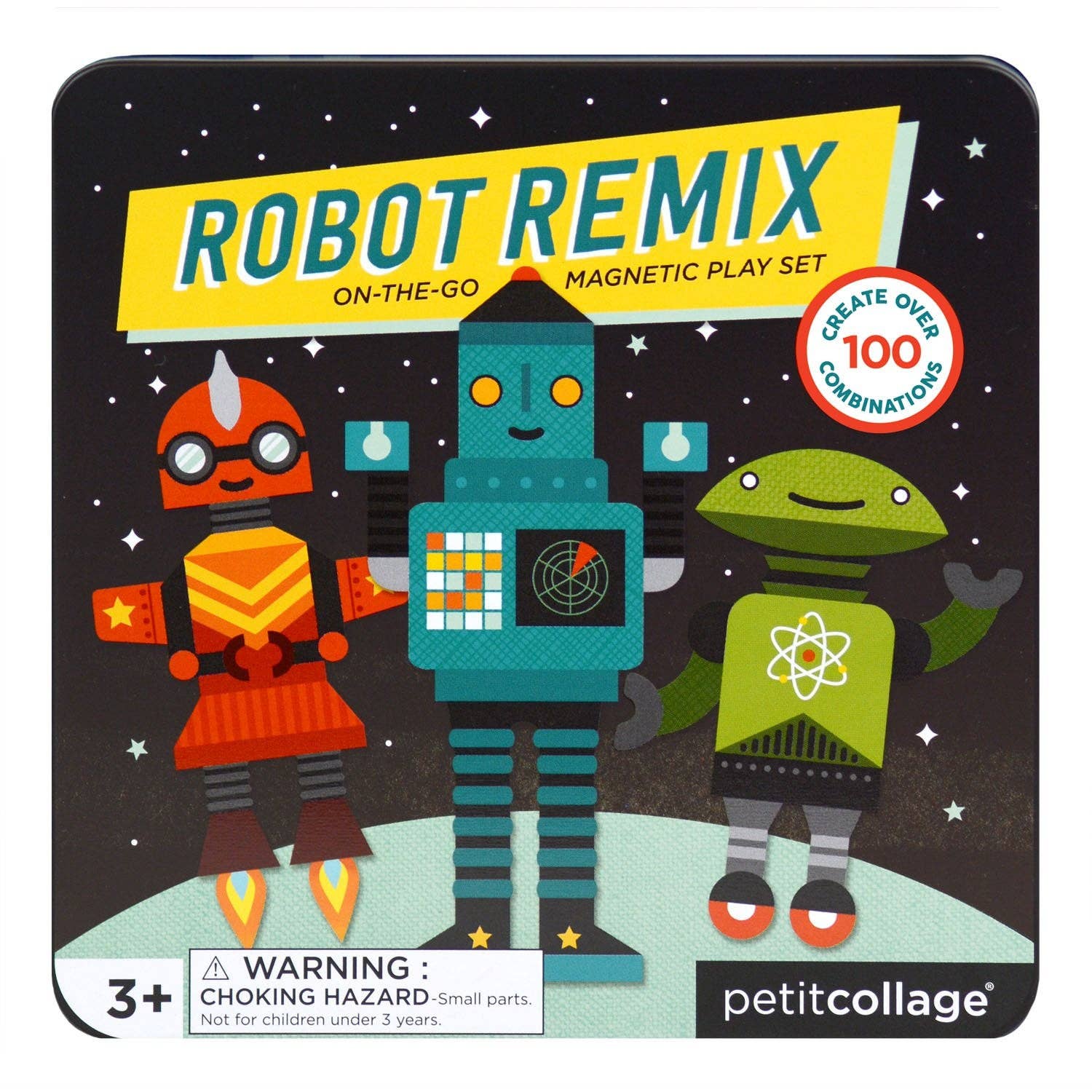 Robot Remix magnetic play set for kids 3+, create 100+ robot combos, space-themed toy for imaginative play