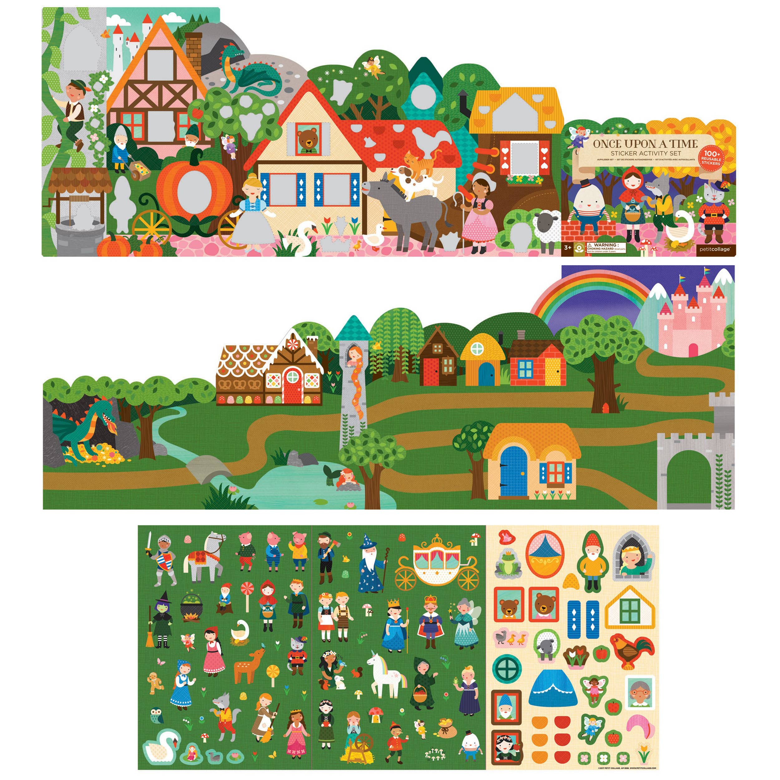 Once Upon a Time sticker activity set with fairy tale scenes, characters, and 100+ reusable stickers for kids' creative play