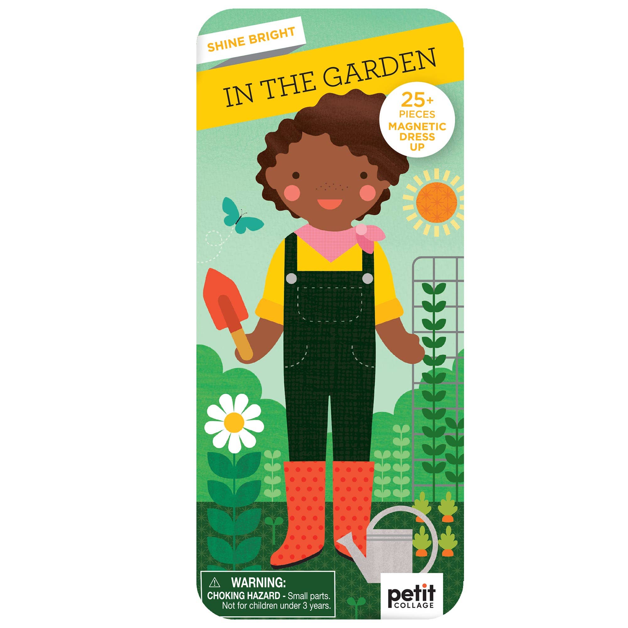 In the Garden magnetic dress-up toy with 25+ pieces, perfect for kids' imaginative play and cozy family time.