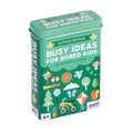 Busy Ideas for Bored Kids Outside Edition activity cards in green tin, 50 outdoor play prompts for ages 4+