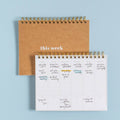 Weekly planner with handwritten tasks on a light blue background