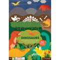 Dinosaurs sticker activity set with 100+ reusable stickers for kids, featuring colorful prehistoric scenes and eco-friendly design